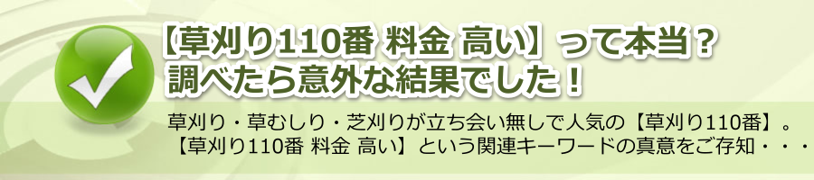 【草刈り110番 料金 高い】って本当？調べたら意外な結果でした！